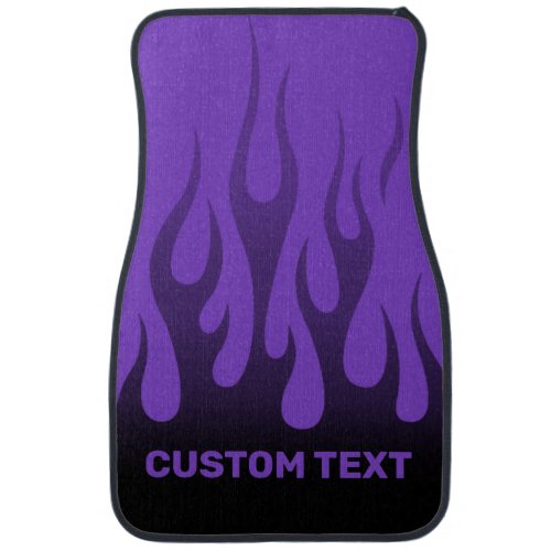 Personalized Hot Rod Flames Custom Purple Racing Car Floor Mat