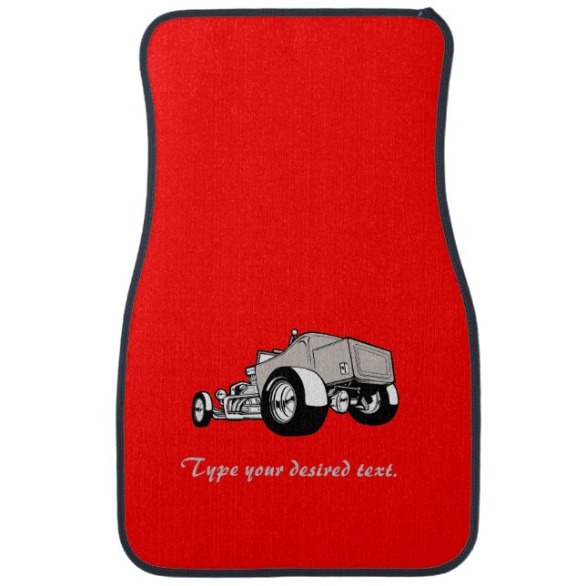 Personalized Hot rod floor mat (Front)