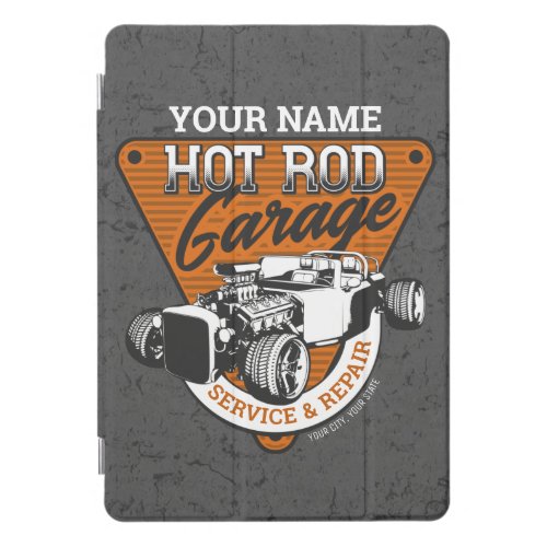 Personalized Hot Rod Garage Roadster Repair Shop   iPad Pro Cover