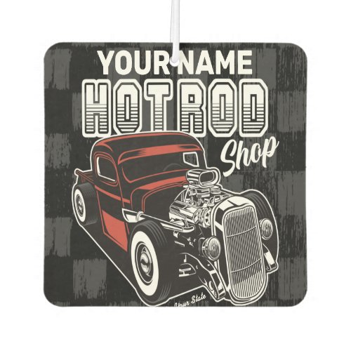 Personalized Hot Rod Shop Retro Garage Truck Air Freshener