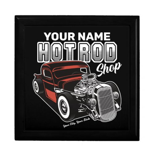 Personalized Hot Rod Shop Retro Garage Truck Gift Box