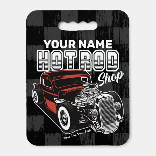 Personalized Hot Rod Shop Retro Garage Truck Seat Cushion