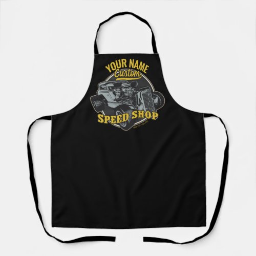 Personalized Hot Rod Speed Shop Racing Garage Apron
