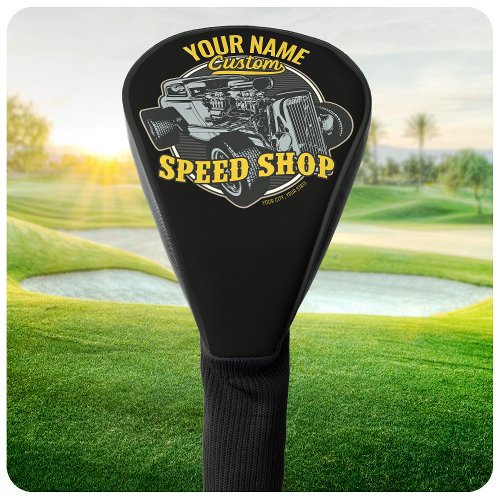 Personalized Hot Rod Speed Shop Racing Garage  Golf Head Cover