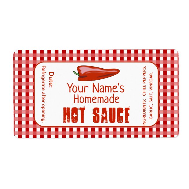 Personalized Hot Sauce Labels Custom Homemade Food