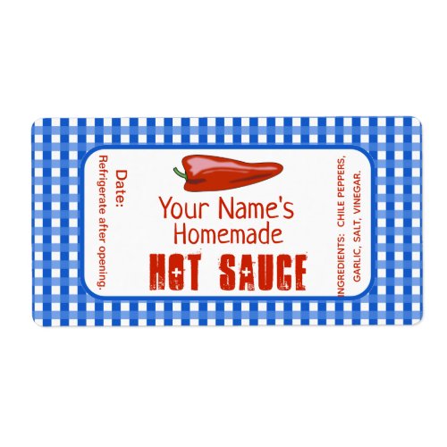Personalized Hot Sauce Labels Custom Homemade Food