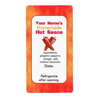 Personalized Hot Sauce Labels Template Chilies X by alinaspencil at Zazzle