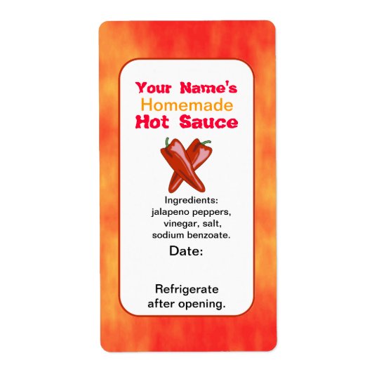 Personalized Hot Sauce Labels Template Chilies X