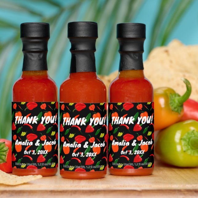 Personalized Hot Sauce Thank You Label (Multi)