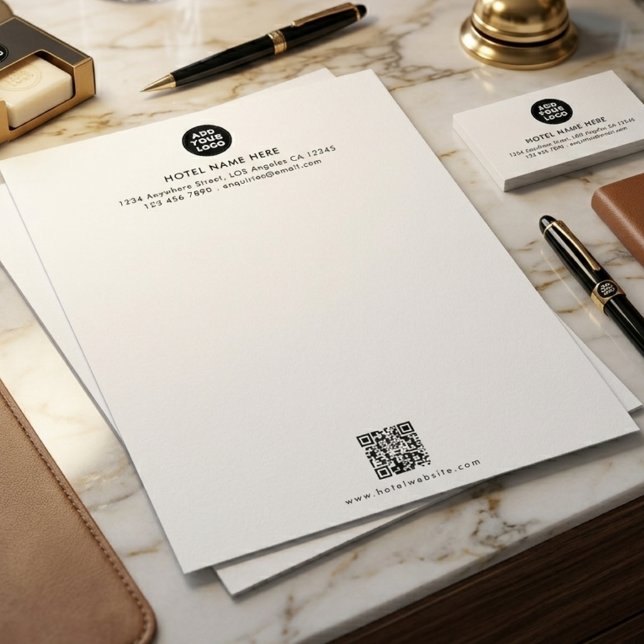 Personalized Hotel Logo & QR Code Design  Letterhead (Creator Uploaded)