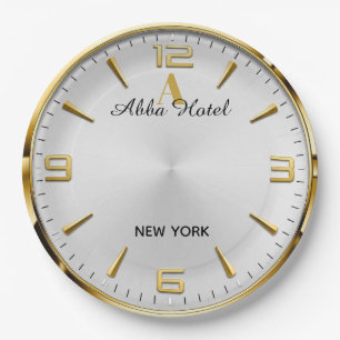 Personalized Hotel Name Luxury Gold Silver Paper Plates