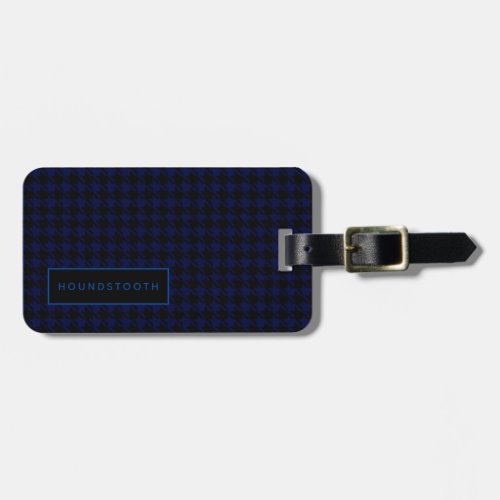 Personalized Houndstooth Blue Black Him Luggage Luggage Tag