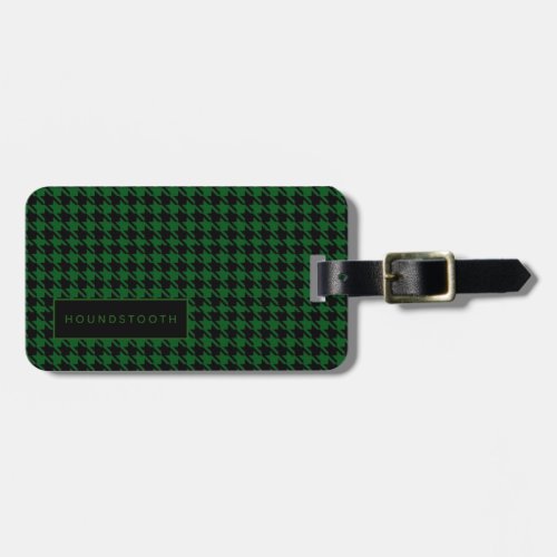 Personalized Houndstooth Green Black Him Luggage Luggage Tag