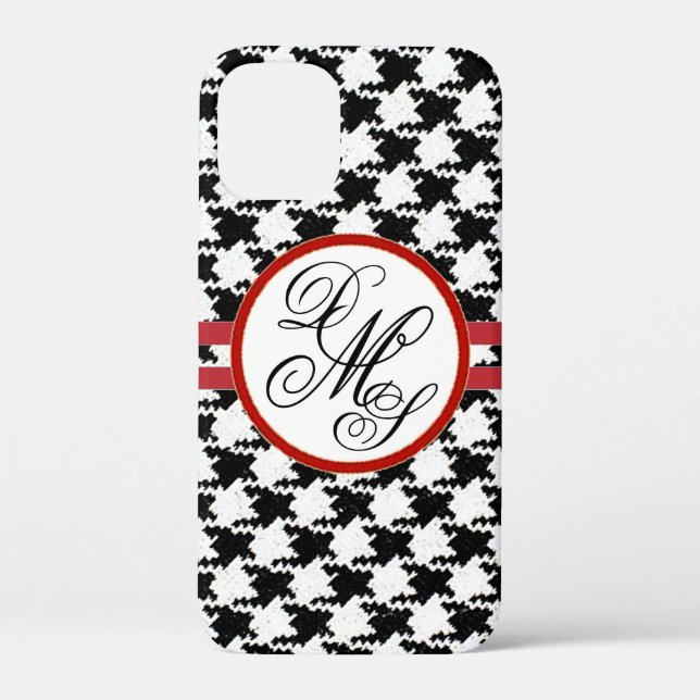 Personalized Houndstooth iPhone Case (Back)