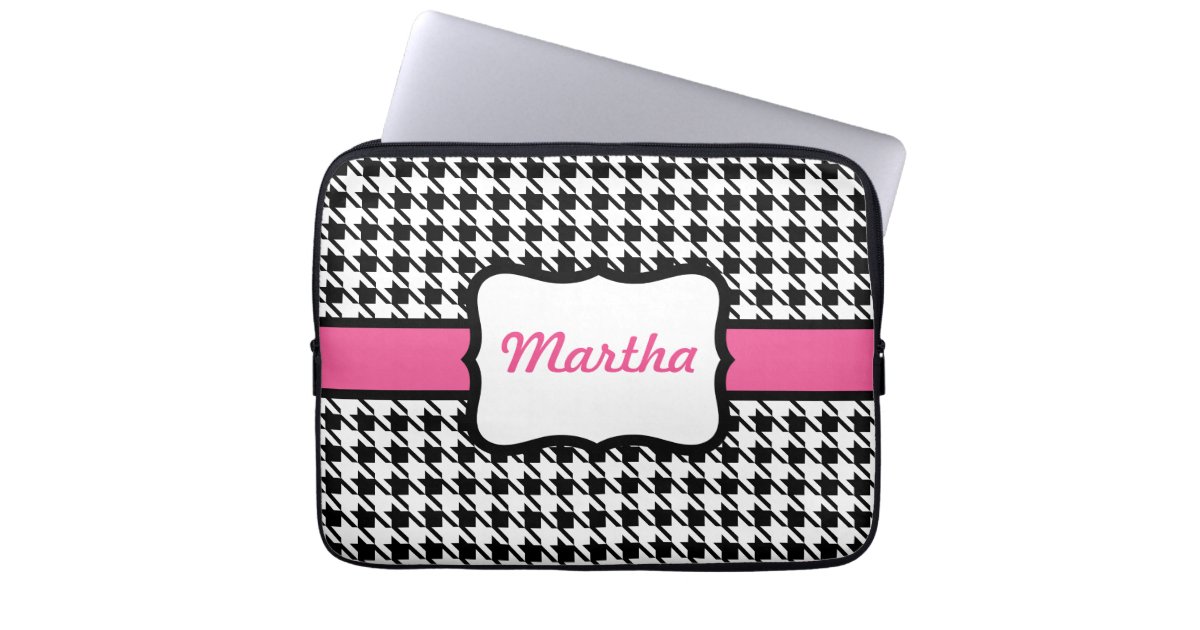 B&W Houndstooth Laptop Sleeve main image 1
