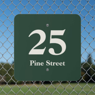 Personalized House Address Number Retro Green  Metal Sign