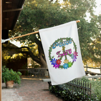 Personalized House Flag - Peace & Love