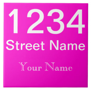 Personalized House Number Pink Tile