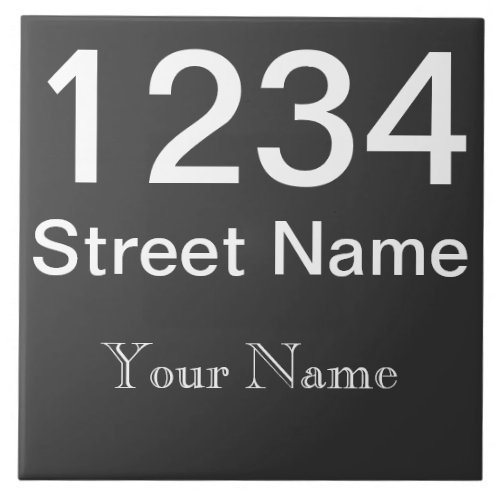 Personalized House Number Tile