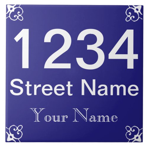 Personalized House Number Tile