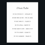 Personalized House Rules  Poster<br><div class="desc">Customize with your own text</div>