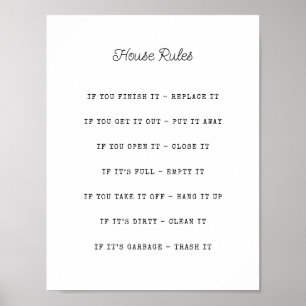 Personalized House Rules Poster
