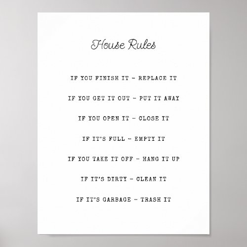 Personalized House Rules  Poster