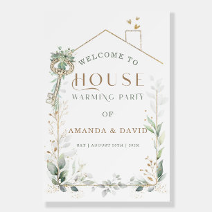 Personalized House Warming Party Welcome Template Foam Board