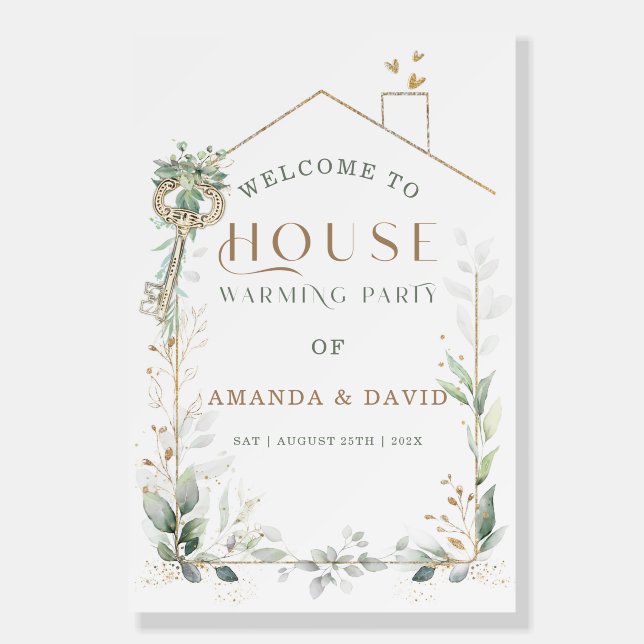 Personalized House Warming Party Welcome Template Foam Board (Front)