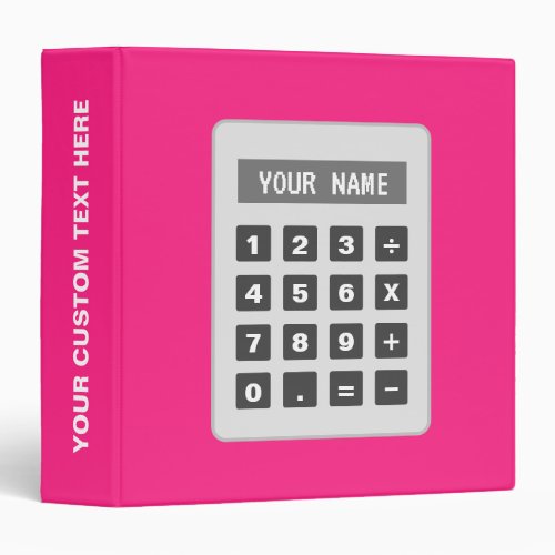 Personalized household book binder with calculator