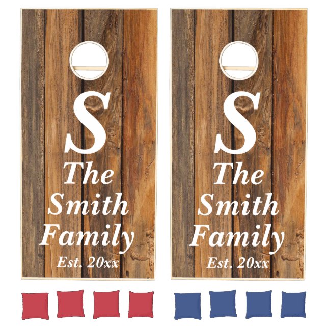 Personalized Housewarming Gift Monogram Last Name Cornhole Set (Set)