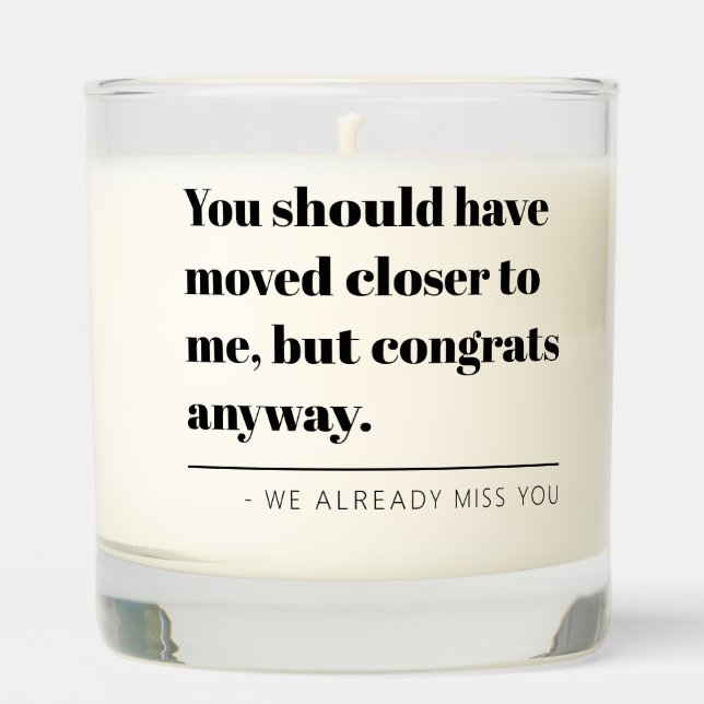 Personalized Housewarming Gift Moving To New Home  Scented Candle (Front)