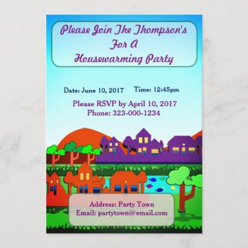 Personalized  Housewarming Party Invitation by iambandc_art at Zazzle