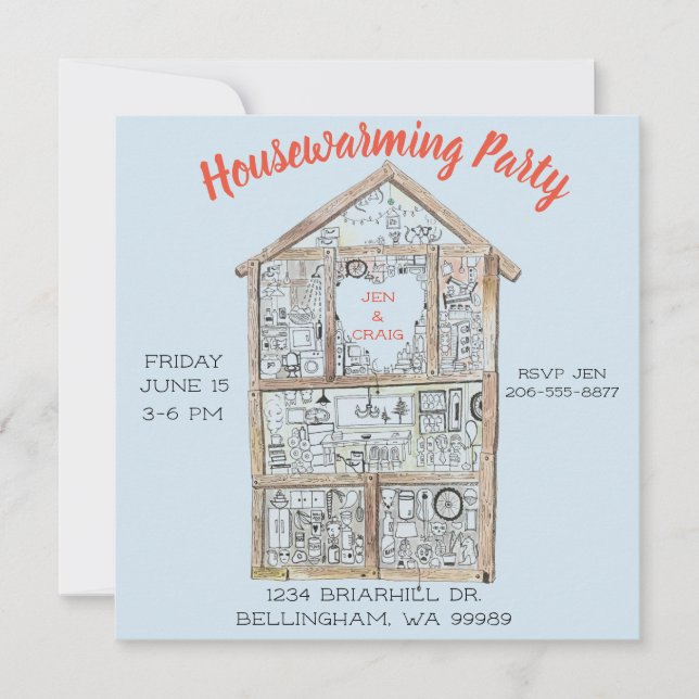 Personalized Housewarming Party invitation (Front)