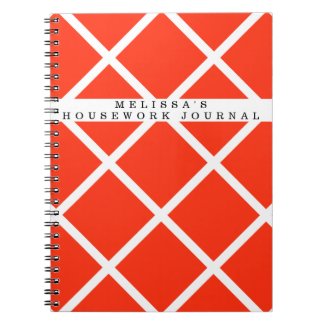 Personalized Housework Journal Geometric Coral