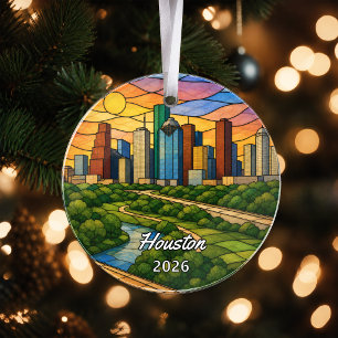 Personalized Houston Acrylic Ornament, Custom Texa Ornament