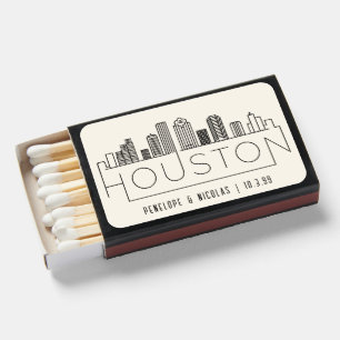 Personalized Houston Wedding Favor Matchboxes