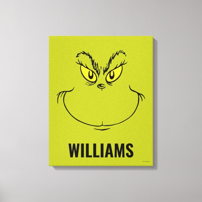 Personalized How Grinch Stole Christmas Face Canvas Print (Front)