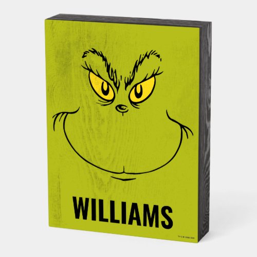 Personalized How the Grinch Stole Christmas Face Wooden Box Sign
