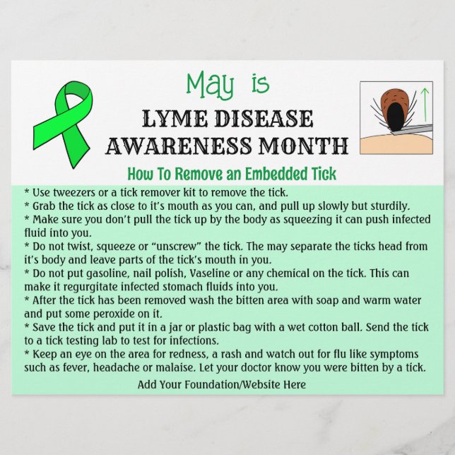 Personalized How to remove a Tick Educational Flyer (Front)