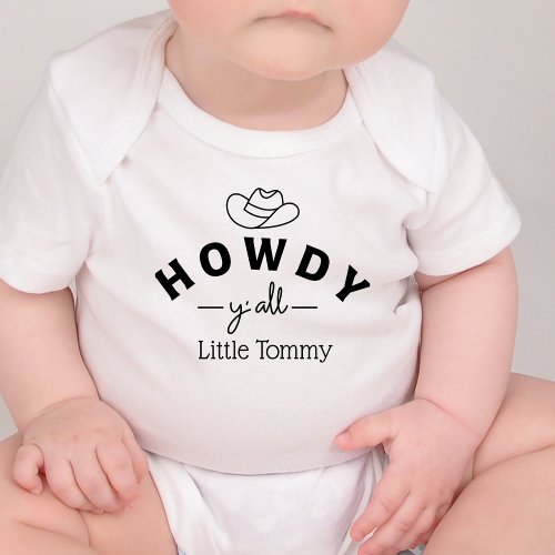 Personalized Howdy Yall Baby Bodysuit