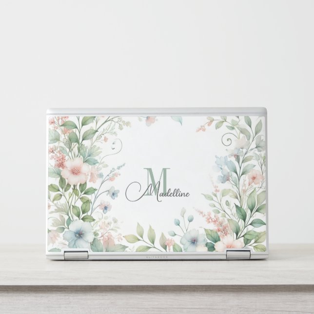 Personalized HP Laptop Skin with Wild Small Flower (Front)