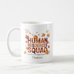 Personalized HR Squad – Autumn Typography Coffee Mug