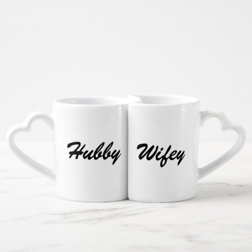 Personalized HubbyWifey Couples Mug Set