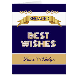 Personalized! Huge Engagement Best Wishes card