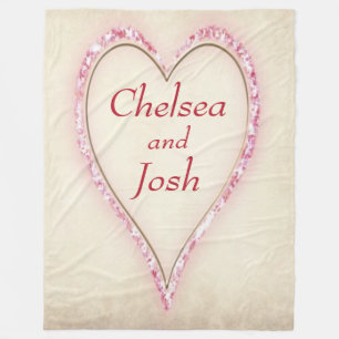 Personalized Huge Heart Love Fleece Blanket