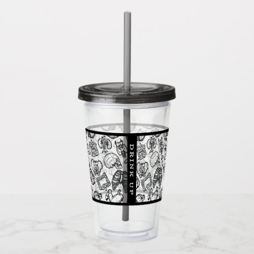 Personalized Human Biology Anatomy Science Drink Acrylic Tumbler