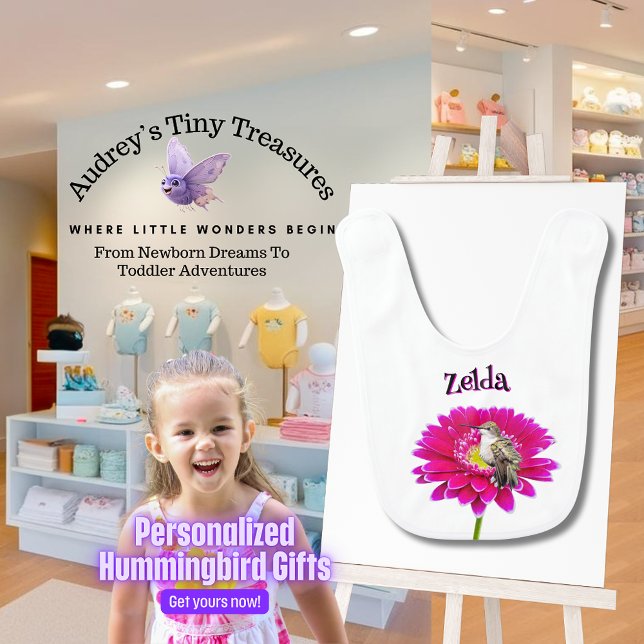 Personalized Hummingbird Baby Bib (Creator Uploaded)