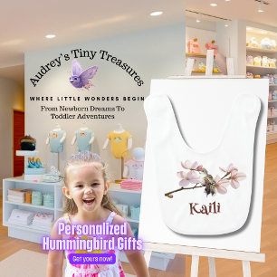 Personalized Hummingbird Baby Bib