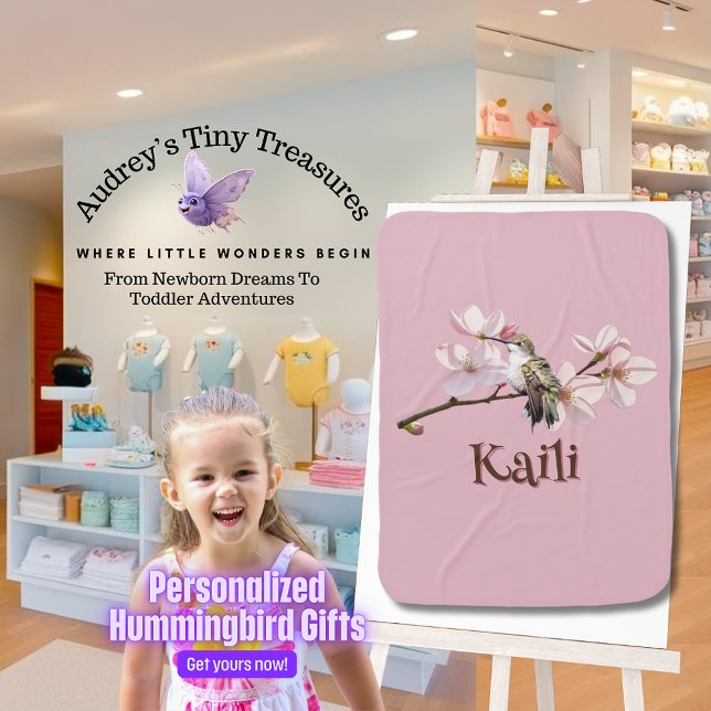 Personalized Hummingbird Baby Blanket (Creator Uploaded)